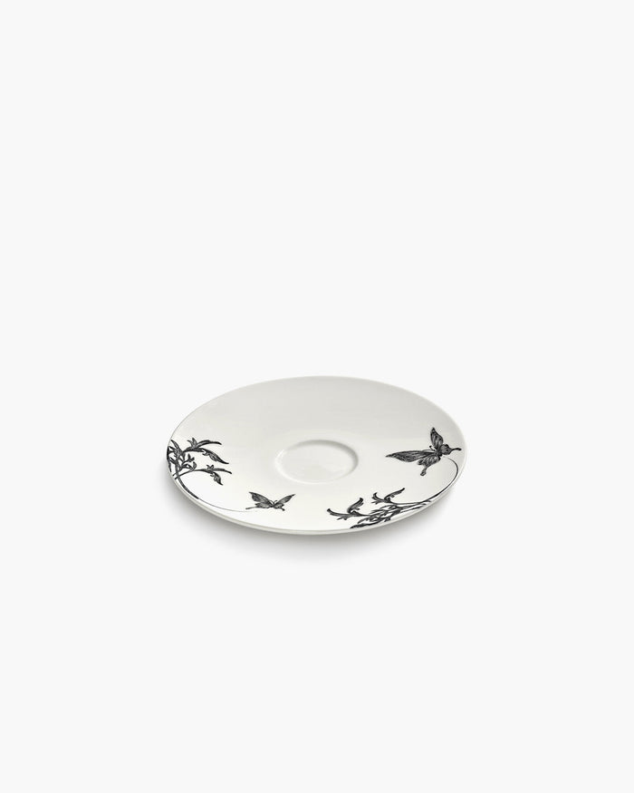Saucer cappuccino cup butterfly white - black ballet Unity