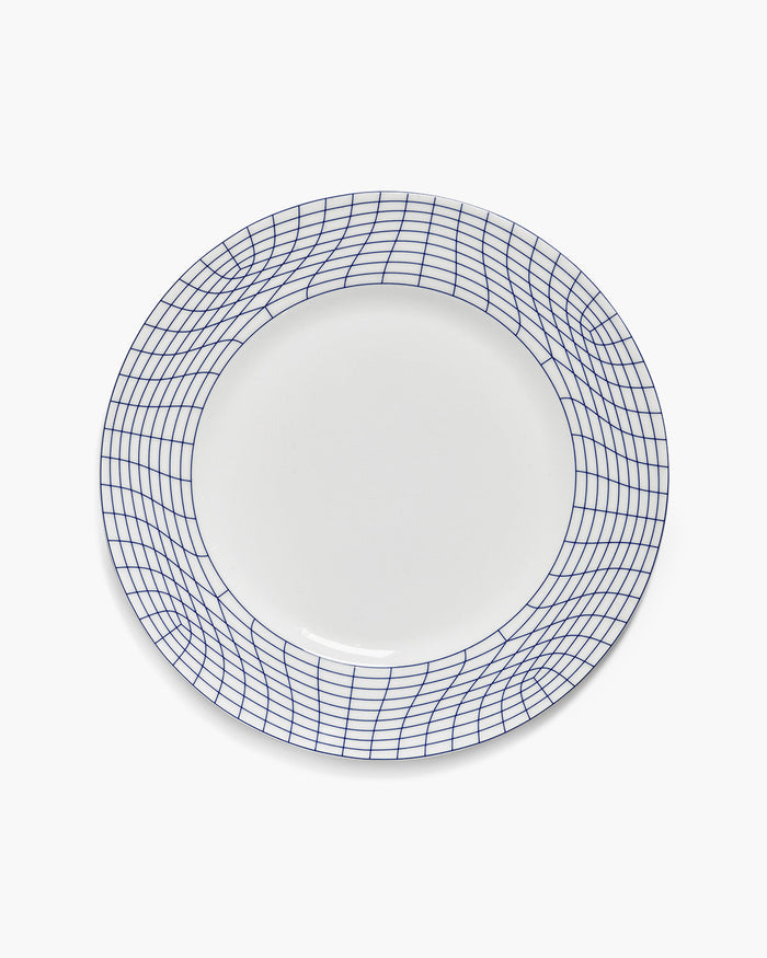 Dinner plate 01 white - blue Nido